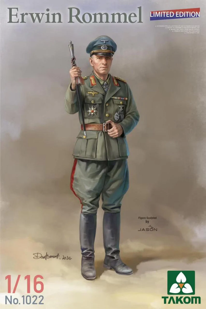 Takom 1/16 Takom Erwin Rommel LE Plastic Model Figure Kit Plastic Model Kit