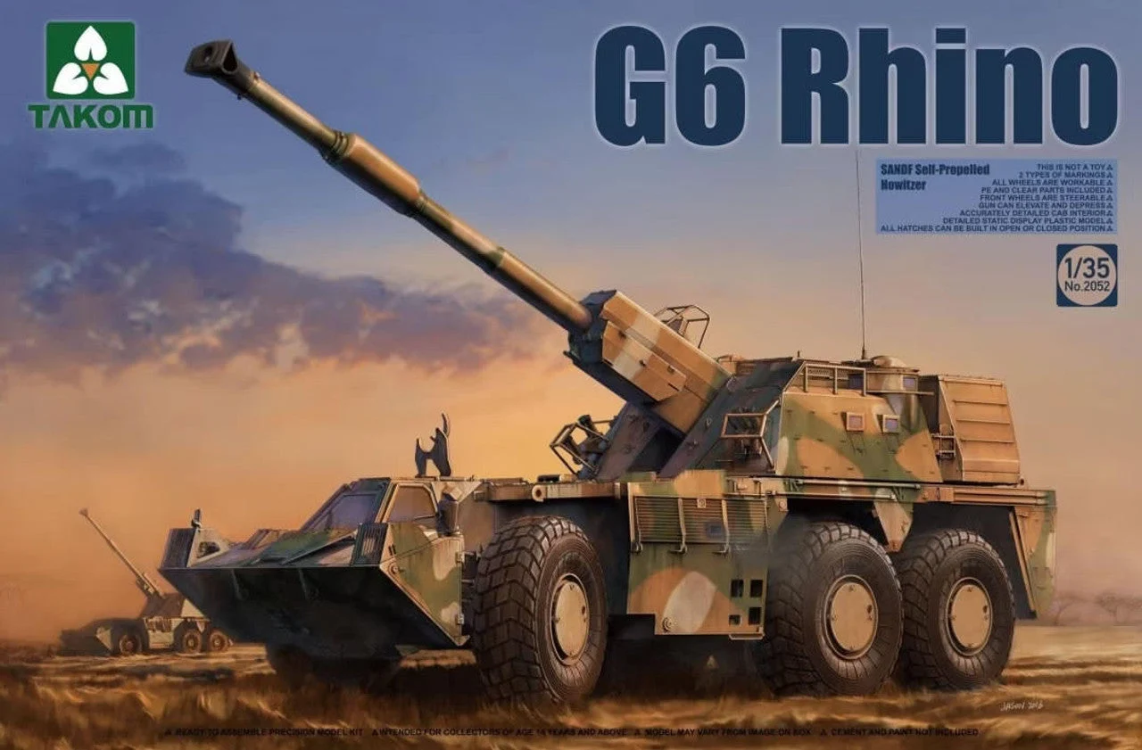 Takom 1/35 Takom SANDF G6 Rhino Self-Propelled Howitzer Plastic Model Kit