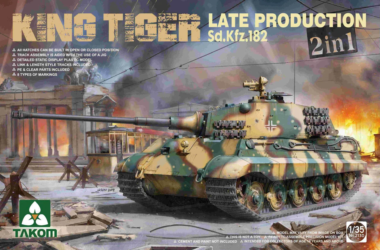 Takom 1/35 Takom WWII King Tiger SdKfz 182 Late Production Heavy Tank (2 in 1)
