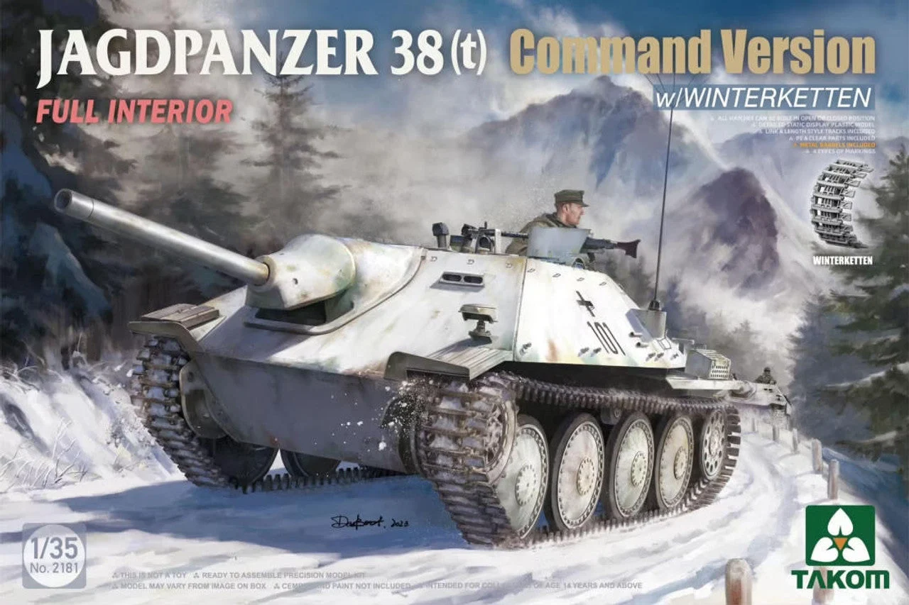 Takom 1/35 Takom Jagdpanzer 38(t) Command w/Interior Plastic Model Kit