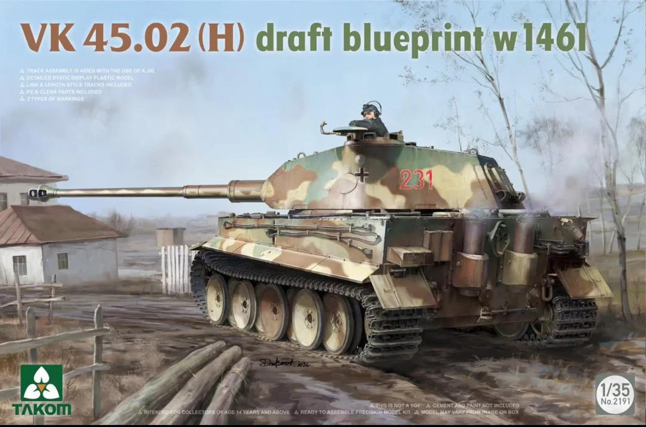 Takom 1/35 Takom VK 45.02 Draft Blueprint w1461 Plastic Model Kit