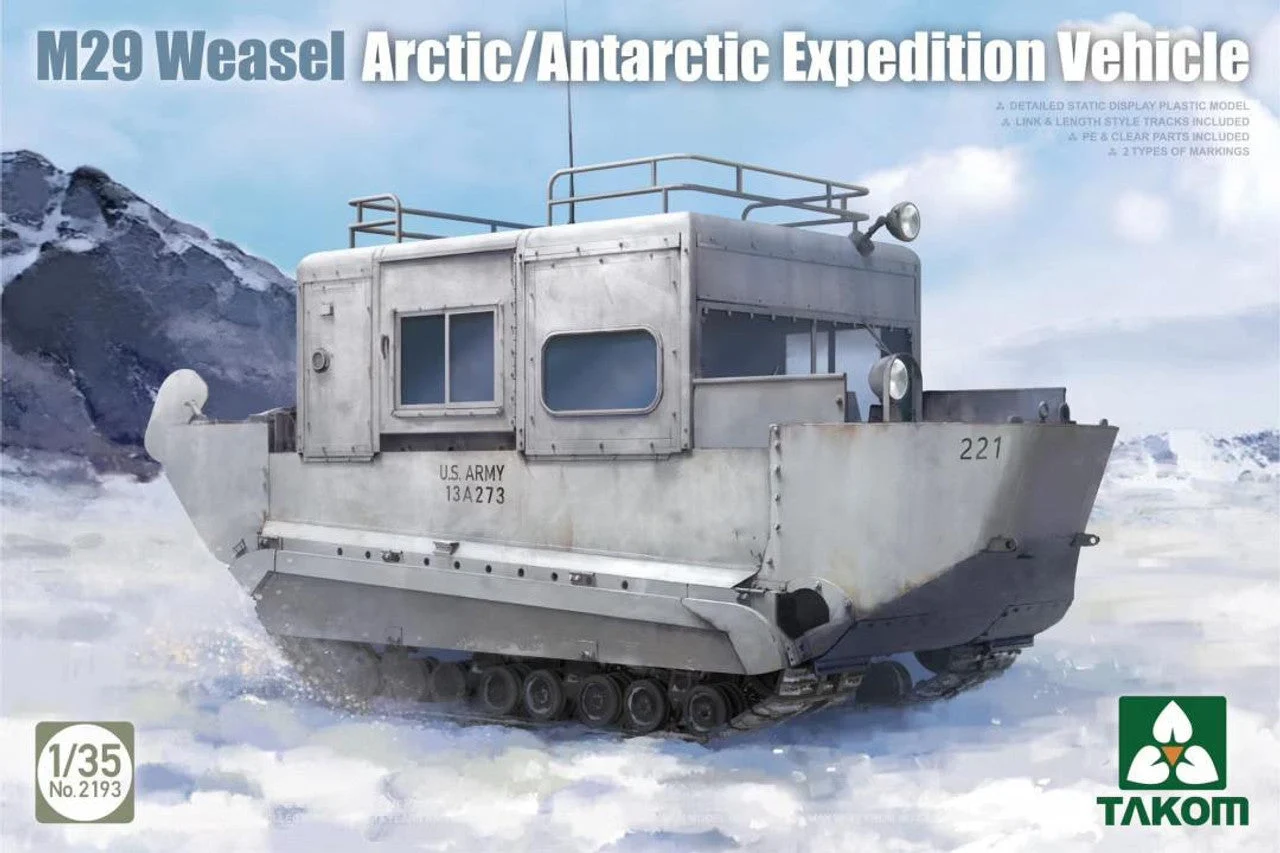 Takom 1/35 Takom M29 Weasel Arctic/Antarctic Expedition Vehicle Plastic Model Kit