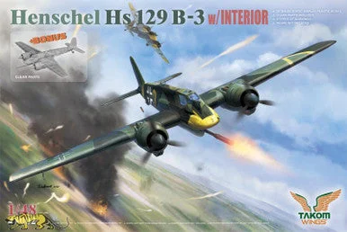 1/48 Takom Wings Henschel Hs129 B-3 w/Interior Plastic Model Kit