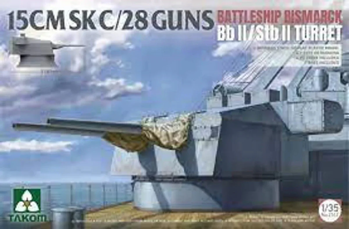 1/72 Takom Battleship Scharnhorst Turret B 28CMSK C/34 Guns - Takom Models
