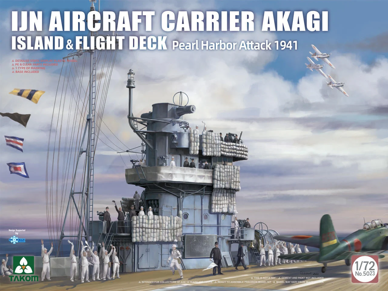 Takom 1/72 Takom IJN Aircraft Carrier Akagi Island & Flight Deck Plastic Model Kit