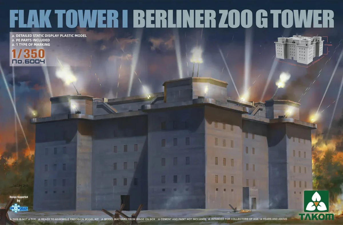 1/350 Takom Flak Tower I Berliner Zoo G Tower - Takom Models