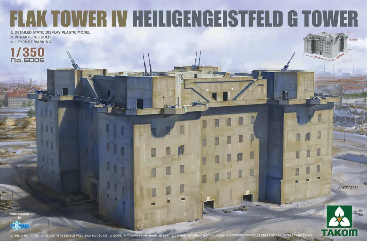 1/350 Takom Flak Tower IV Heiligengeistfeld G Tower - Takom Models