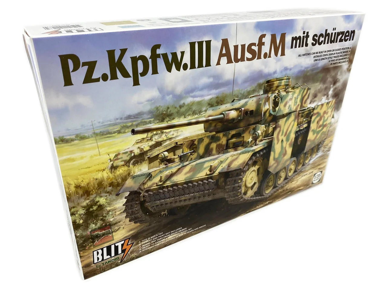 Takom 1/35 Takom PzKpfw III Ausf M Tank w/Side-Skirt Armor