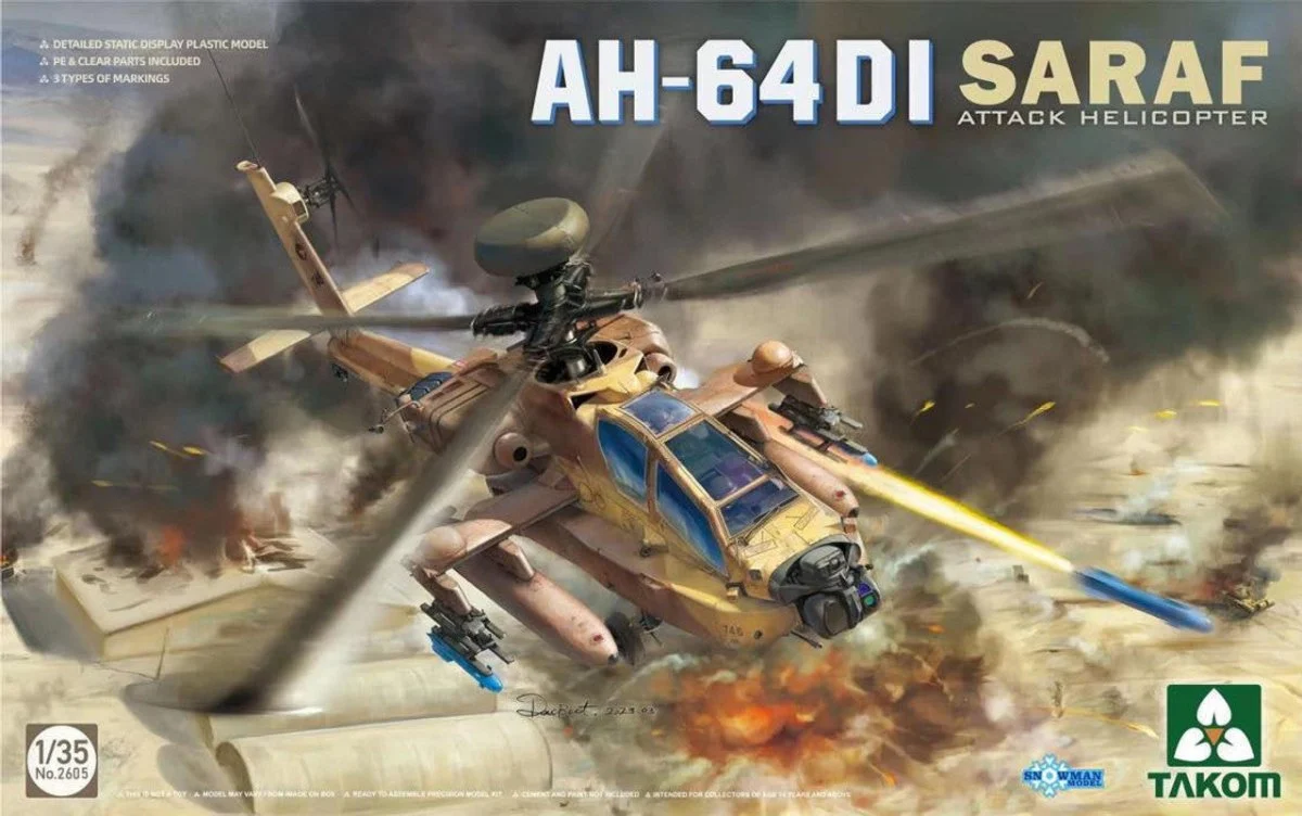 Takom 1/35 Takom AH-64 DI Saraf Attack Helicopter ISRAELI