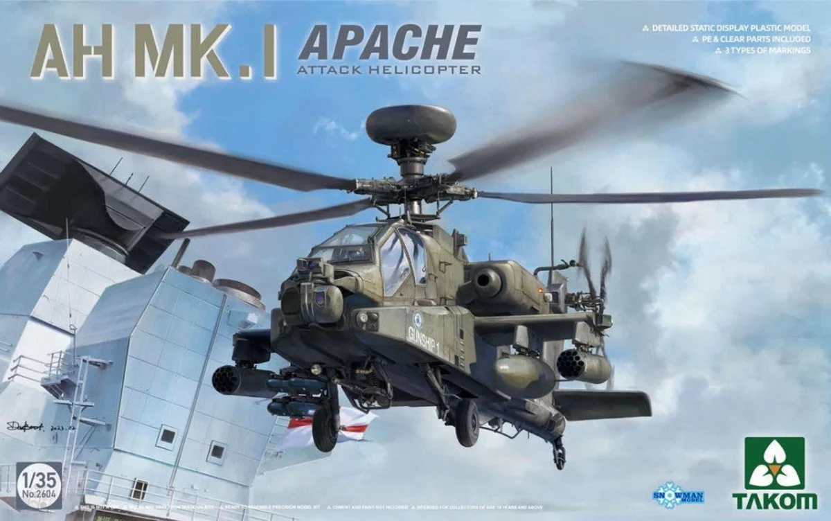 Takom 1/35 Takom AH MK.1 Apache Attack Helicopter BRITISH