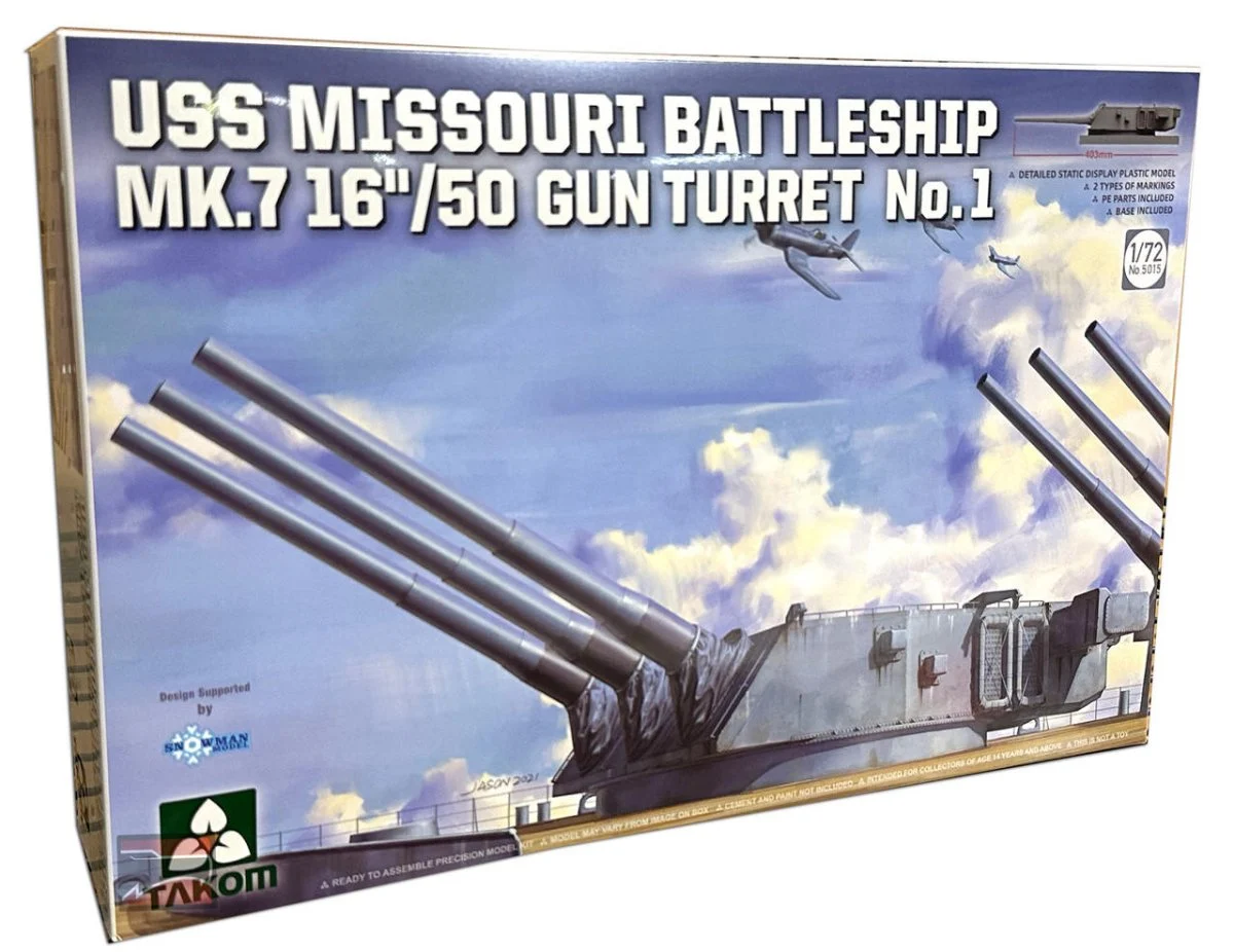 Takom 1:72 USS MIssouri Mk.7 16"/50 Gun Turret No. 1 5015