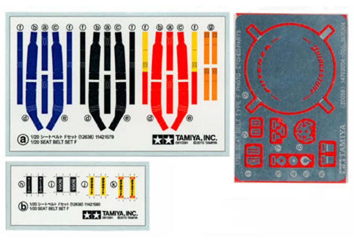 Tamiya 1/20 Seat Belt Set F - 12638