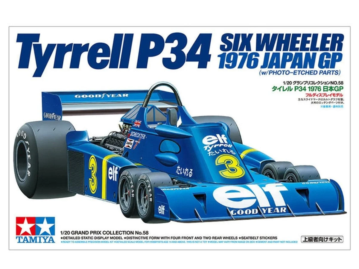 Tamiya 1/20 Tyrrell P34 Six Wheeler Race Car Plastic Model Kit