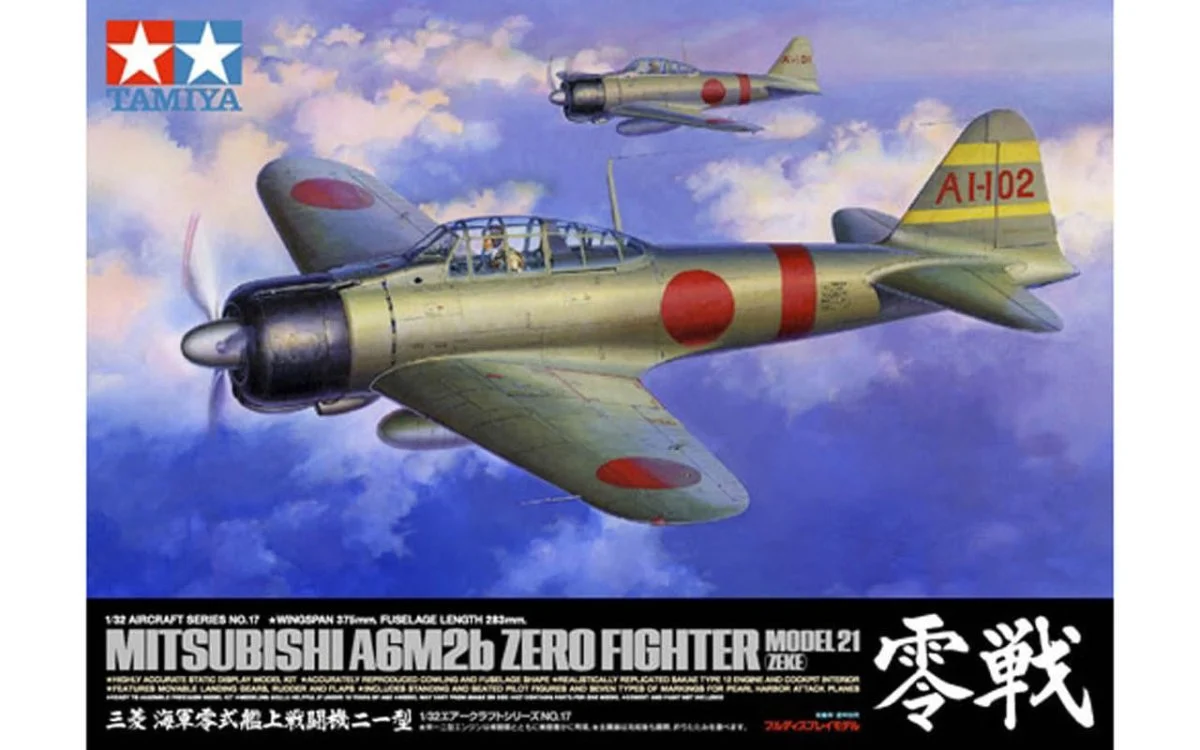 Tamiya 1/32 Mitsubishi A6M2B Zero Fighter - 60317