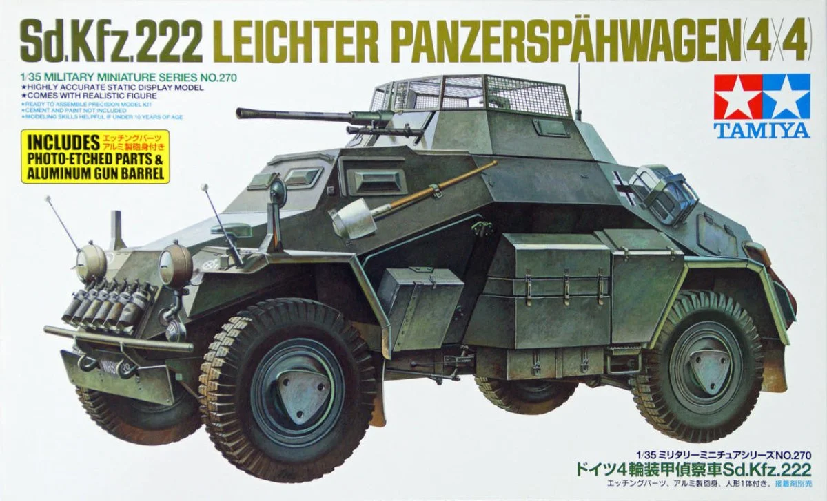 Tamiya 1/35 Sd.Kfz 222 W/Photo Etched Part - 35270
