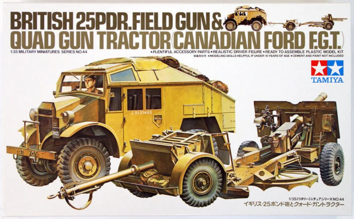 Tamiya 1/35 British 25 Pndr Gun/Quad Kit - 35044