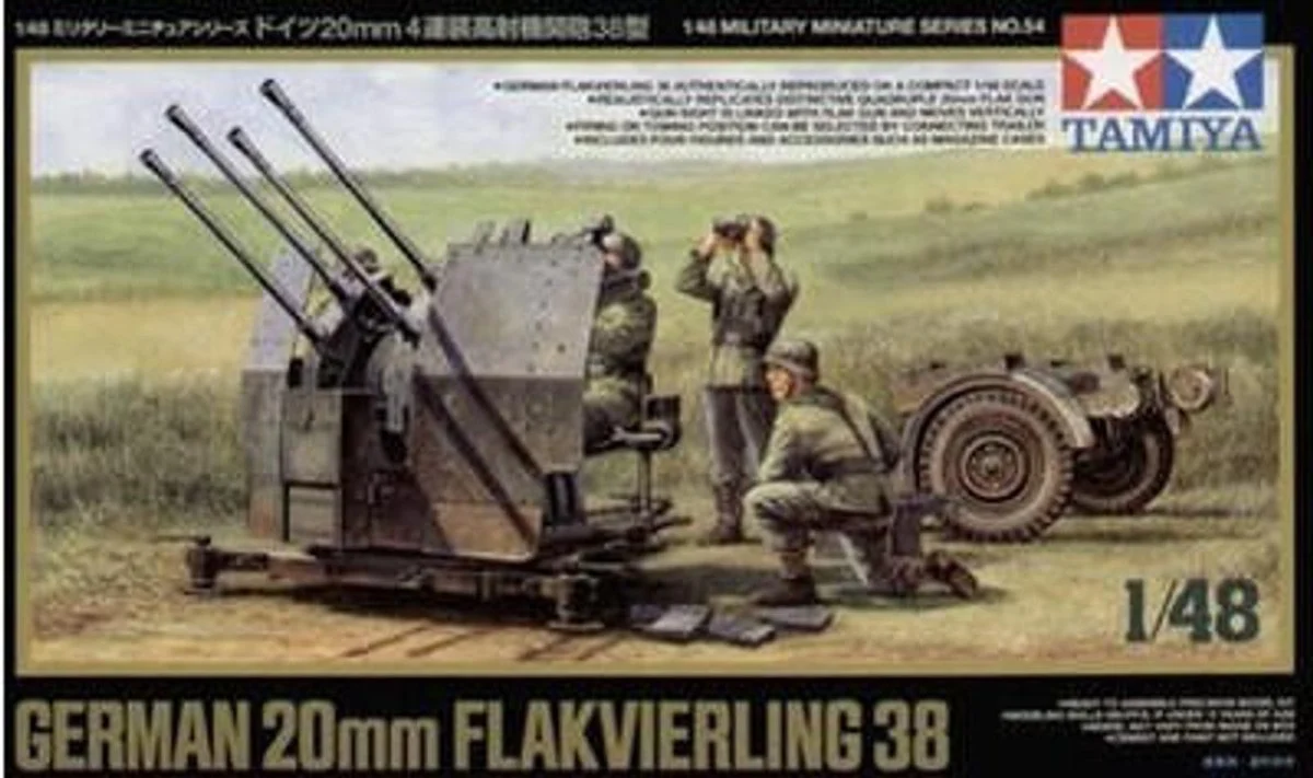Tamiya 1/48 German 20Mm Flakvierling 38 - 32554