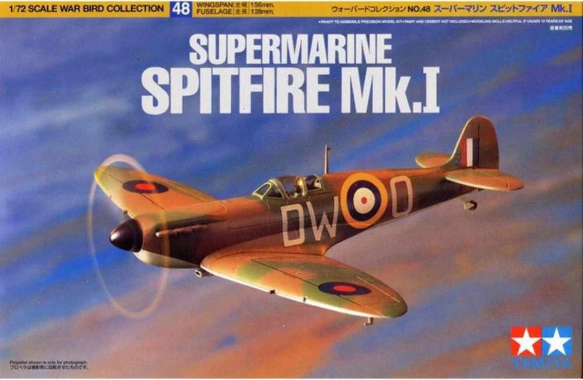 Tamiya 1/72 Supermarine Spitfire MK 1 Aircraft