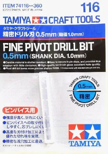 Tamiya Fine Pivot Drill Bit 0.5Mm - 74116