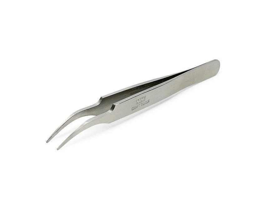 Tamiya HG Angled Tweezers Round Tip 74108