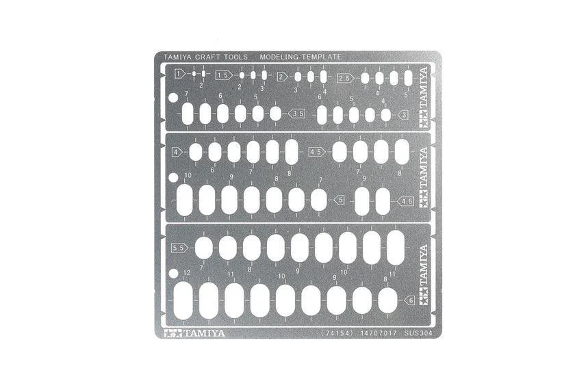 Tamiya Modeling Template (Rounded Rectangles/1-6mm) - 74154