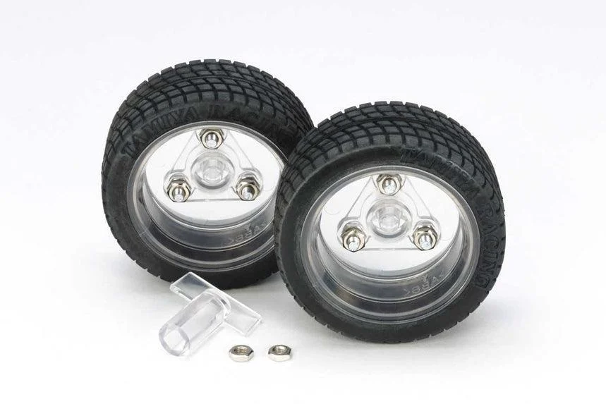 Tamiya Sports Tire Set 56mm Dia/Clear Wheels 69916