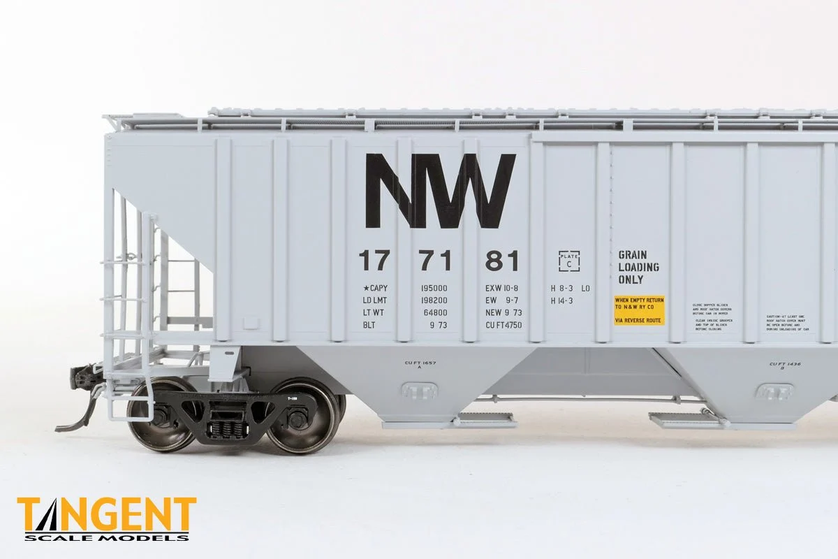 Tangent HO #177144 Norfolk Western (NW) â€œDelivery HC-71 1973â€ NW Roanoke Shops 4750CuFt Covered Hopper