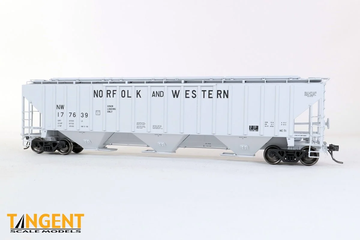 Tangent HO #177630 Norfolk Western (NW) â€œClaytor Repaint HC-71â€ 1986+ NW Roanoke Shops 4750CuFt Covered Hopper