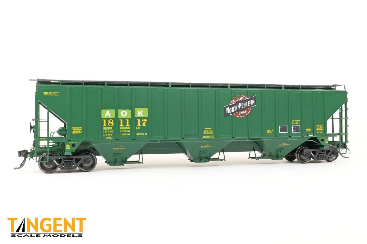 Tangent HO #181117 Arkansas-Oklahoma Railroad (AOK) â€œex-CNW Restencilâ€ 2006+ PS4750 Covered Hopper