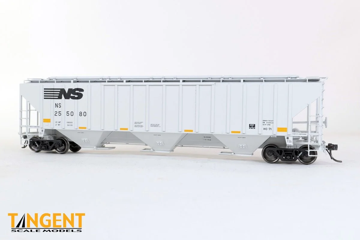 Tangent HO #255040 Norfolk Southern (NS) â€œConspicuity HC-71â€ 2005+ NW Roanoke Shops 4750CuFt Covered Hopper