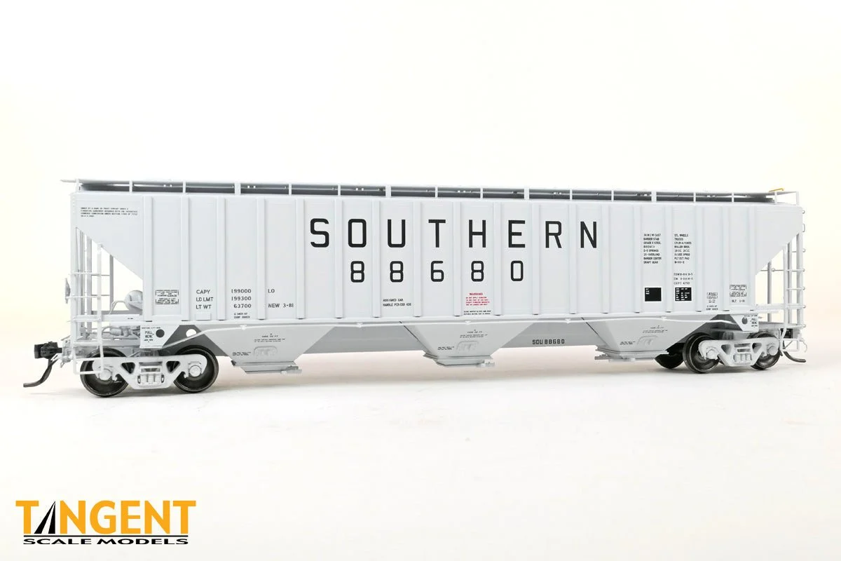 Tangent HO #88608 Southern (SOU) â€œDelivery Gray 1981â€ PS4750 Covered Hopper - Tangent Scale Models