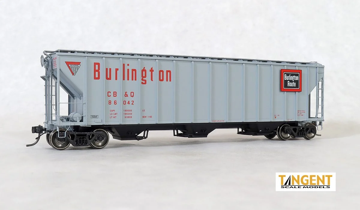 Tangent HO CB&Q “Delivery Gray 1-1965” GATC 4500 Covered Hopper #86053