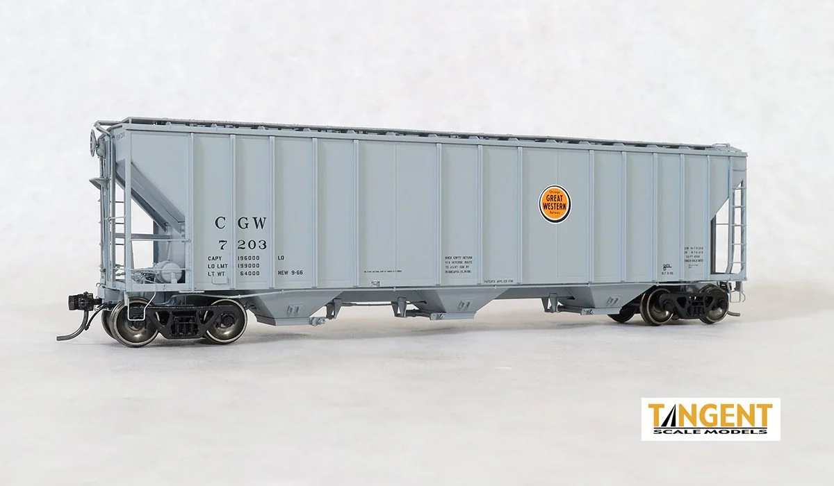 Tangent HO CGW “Delivery Gray 9-1966” GATC 4500 Covered Hopper #7223