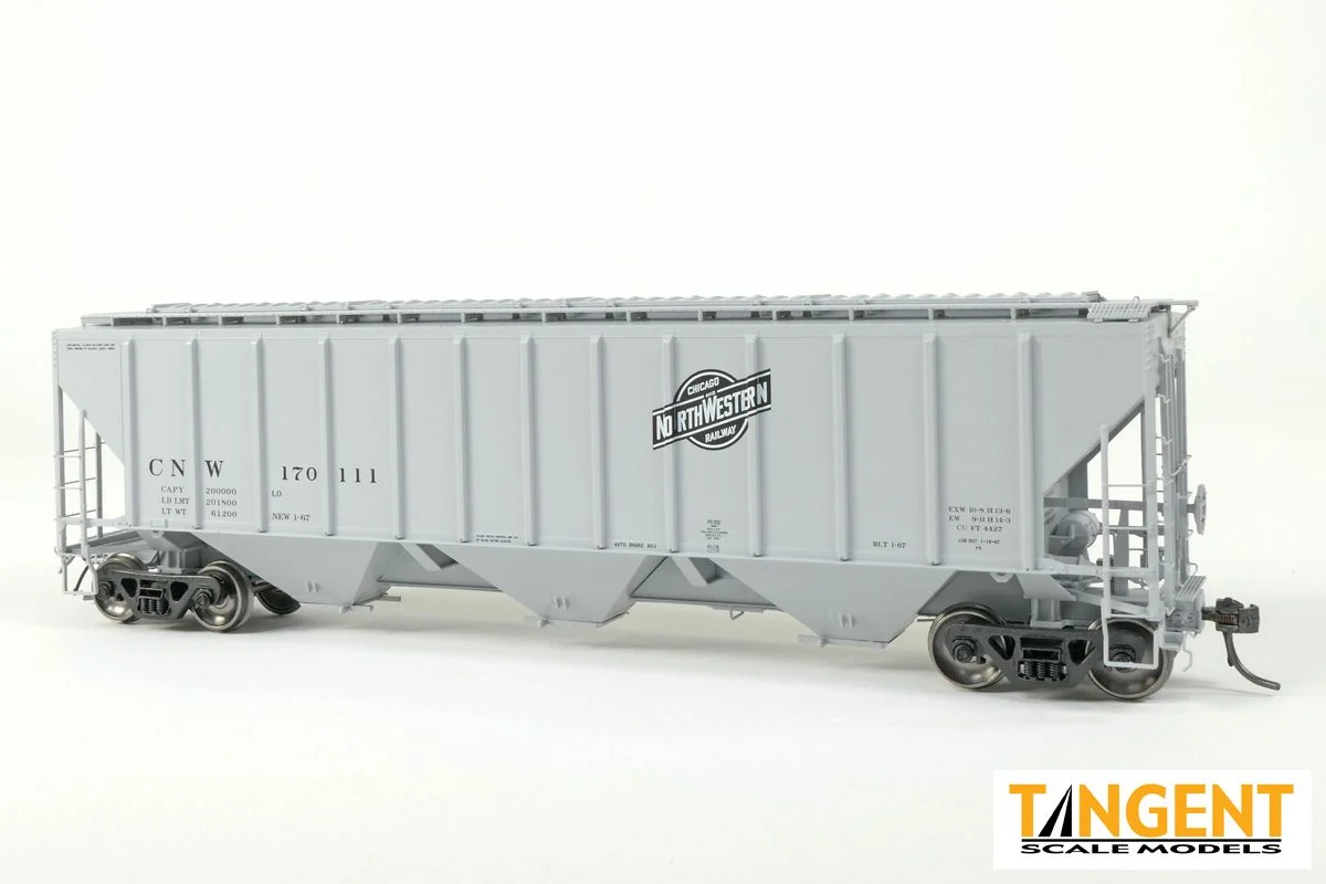 Tangent HO Chicago North Western (CNW) “Delivery 1-1967” PS4427 “High Side” Covered Hopper #170180