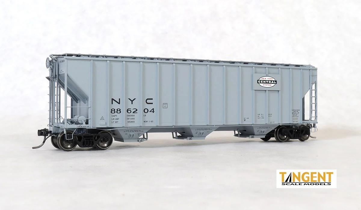 Tangent HO New York Central (NYC) 946H “Delivery Gray 1-1965” General American 4700 Covered Hopper System #886217