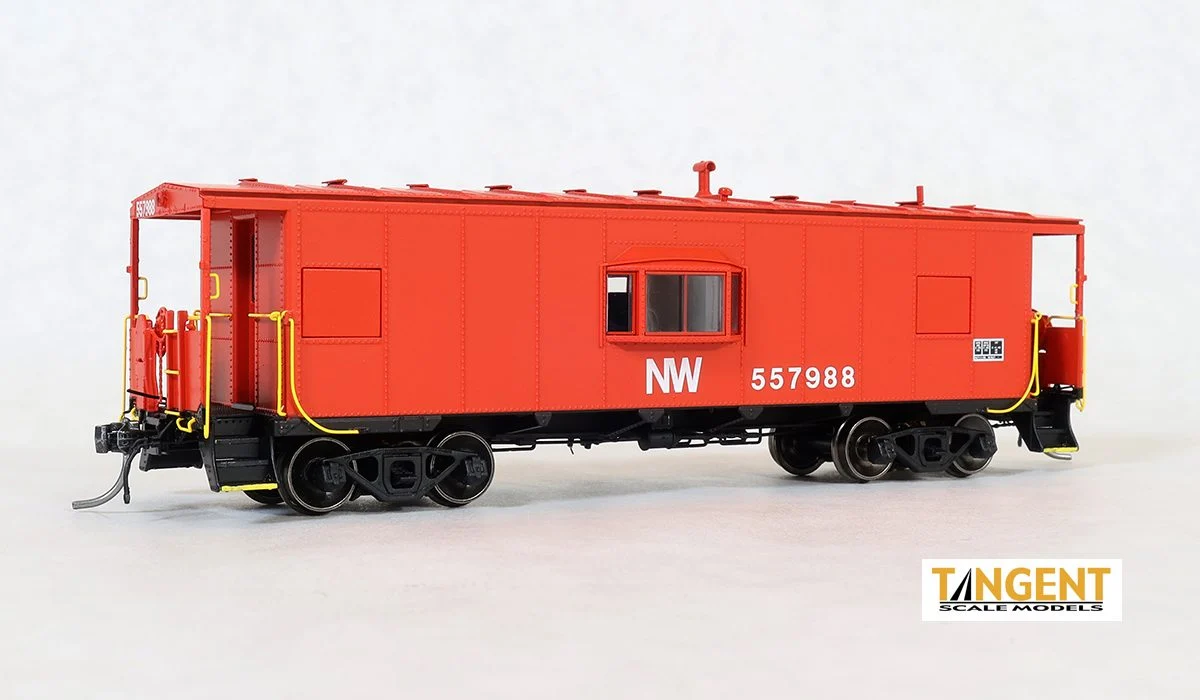 Tangent HO Norfolk & Western (NW) Red Repaint 1982+ DSI/SLCC Bay Window Caboose #557981 - Tangent Scale Models