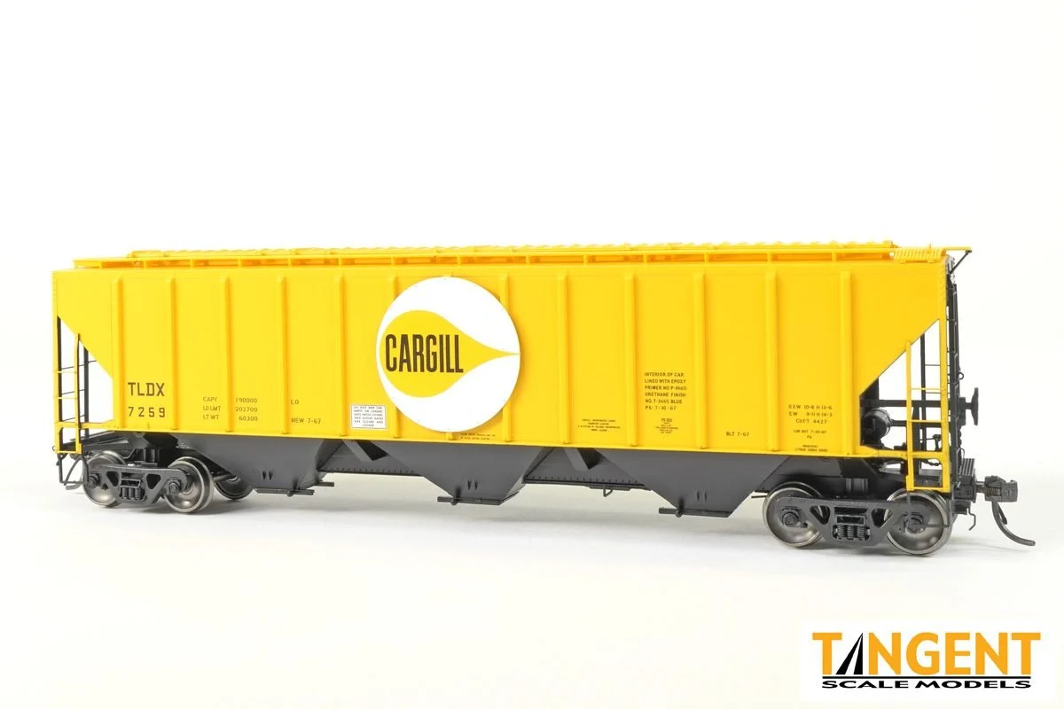 Tangent HO TLDX “Delivery Cargill 7-1967” PS4427 “High Side” Covered Hopper #7286