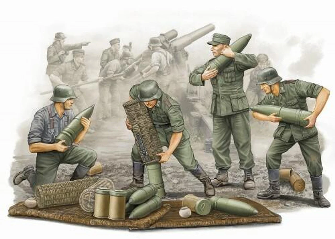 Trumpeter 1/35 Trumpeter German Field Howitzer Carrying Crew Figure Set (4)