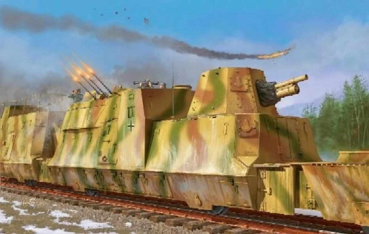Trumpeter 1/35 Trumpeter WWII German Army Kanonen & Flakwagen Armored Anti-Aircraft Railcar