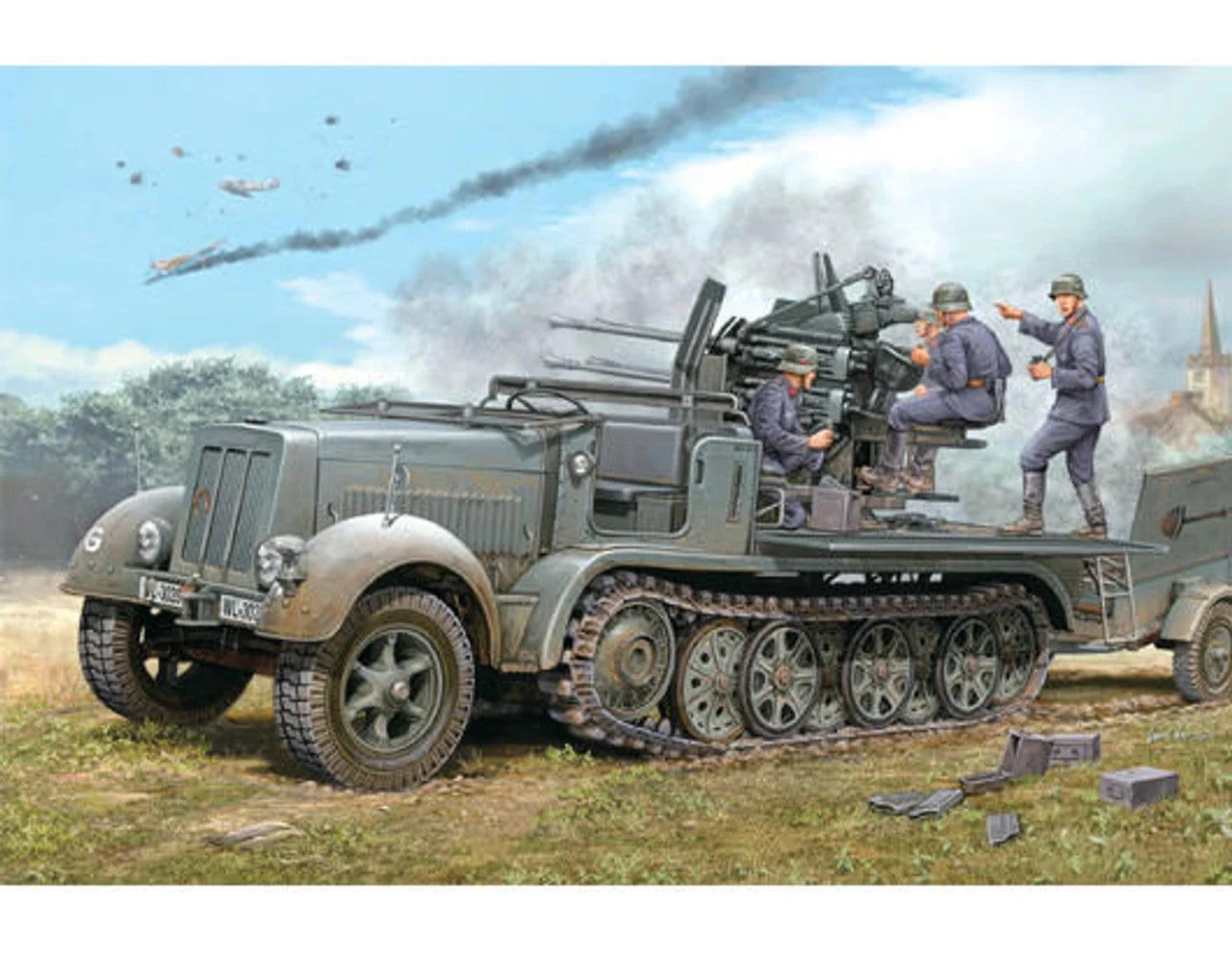 Trumpeter 1/35 Trumpeter 2cm Flakvierling 38 auf Selbstfahrlafette (Sd.Kfz.7/1early version)