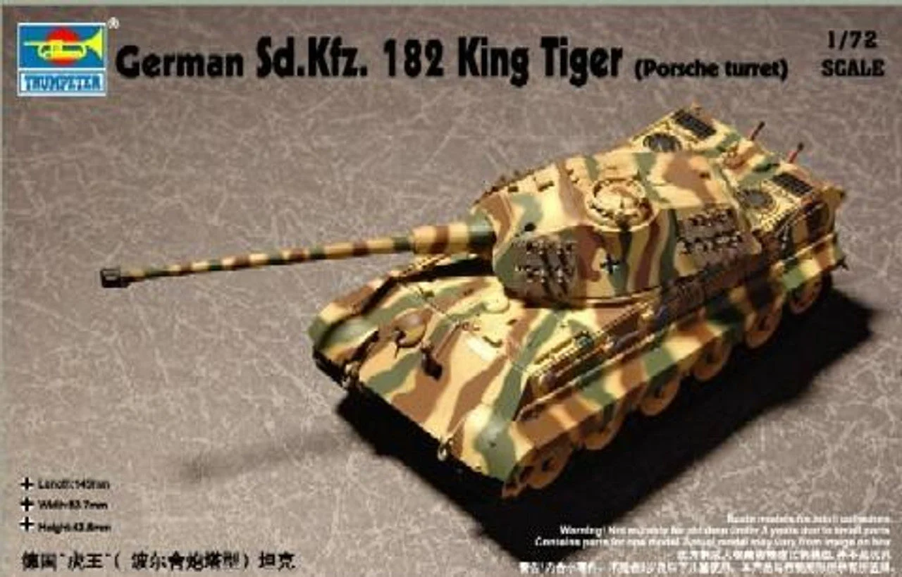 Trumpeter 1/72 Trumpeter German SdKfz 182 King Tiger Tank (Porsche Turret)