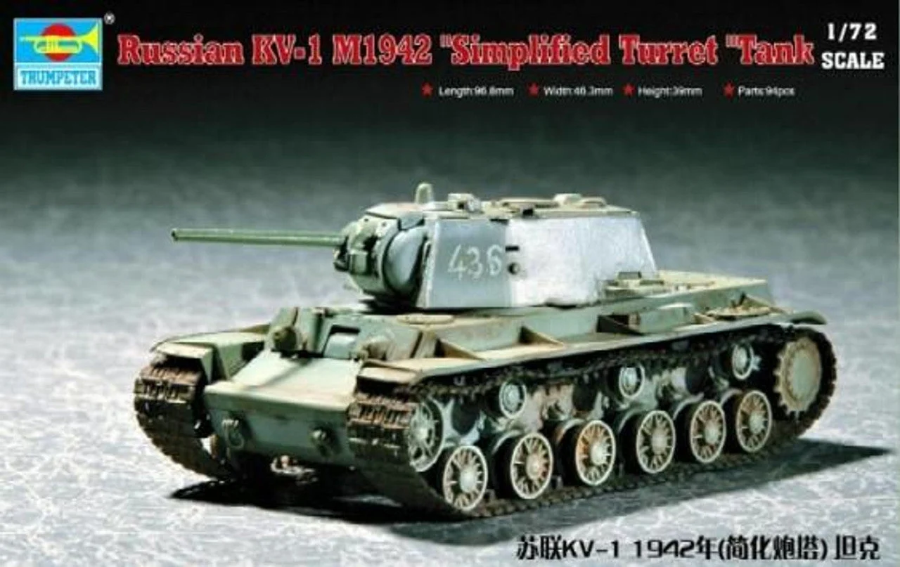 Trumpeter 1/72 Trumpeter Russian KV1 Mod 1942 Tank (Simplified Turret)