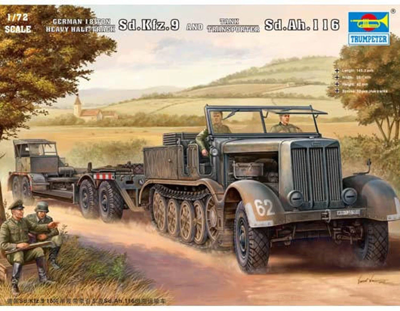 Trumpeter 1/72 Trumpeter German SdKfz 9 (18t) Halftrack w/SdAh116 Trailer