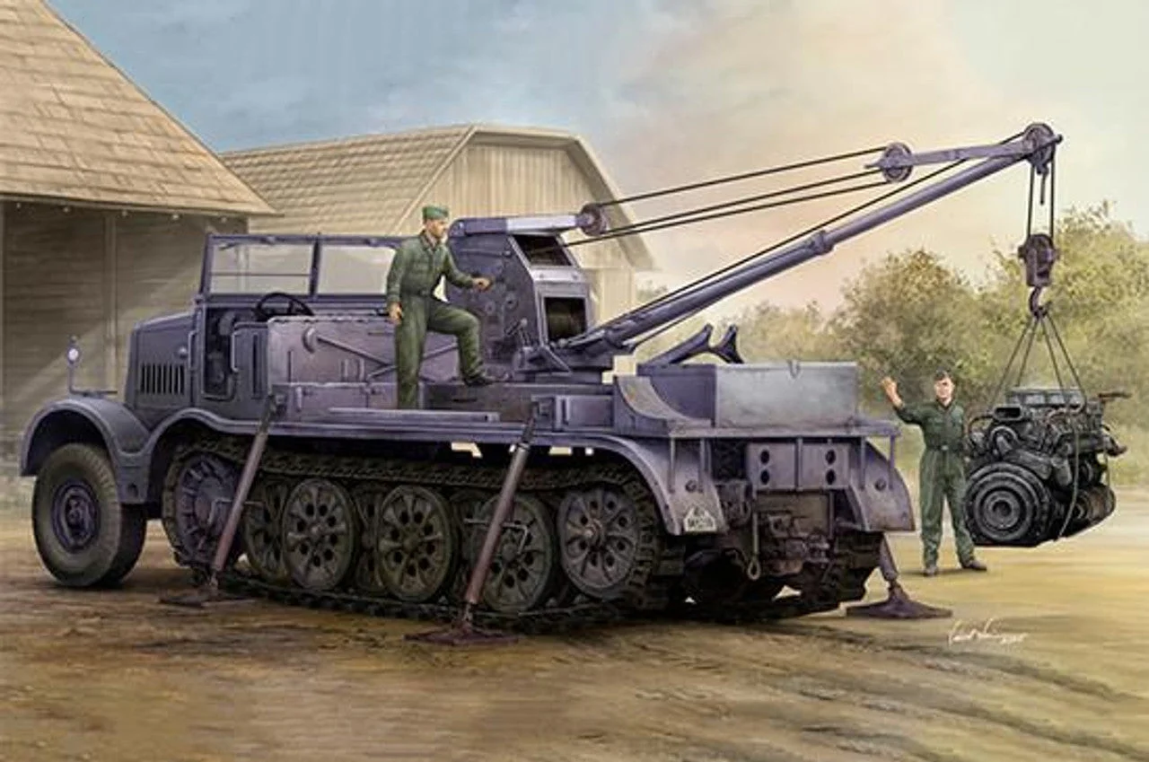 Trumpeter 1/35 Trumpeter Schwerer Zugkraftwagen 18 t with 6 t Billstein-Crane, Sd.Kfz.9/1 Plastic Model Kit