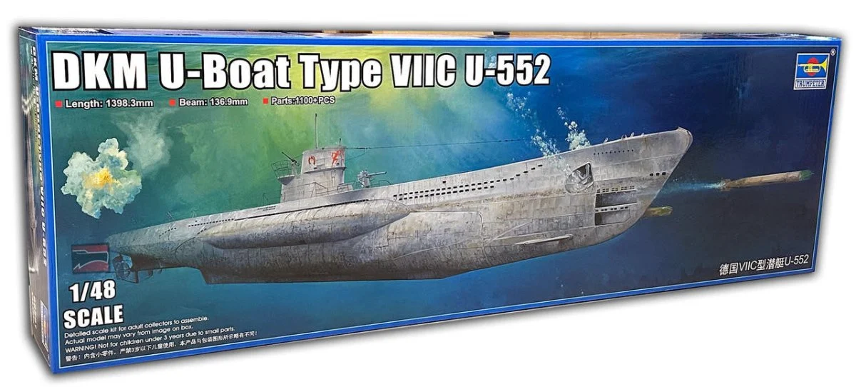 Trumpeter 1/48 Trumpeter German DKM Type VIIC U552 U-Boat w/48 Figures