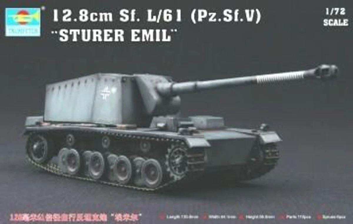 Trumpeter 1/72 Trumpeter German 12.8cm Sf.L/61 (Pz.Sf.V) Sturer Emil Tank