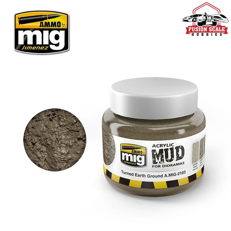 Ammo Mig Jimenez Turned Earth Ground Acrylic Mud 250ml Jar AMIG2103