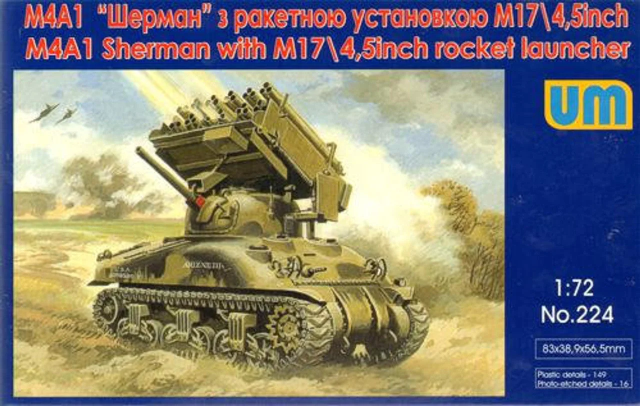 Uni Model 1/72 Uni Model Tank M4A1 with M17/4.5inch rocket launcher