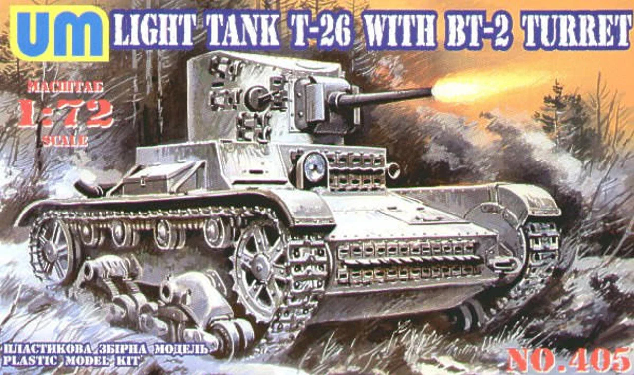 Uni Model 1/72 Uni Model Soviet tank T-26/BT-2 (with injection molded tracks)