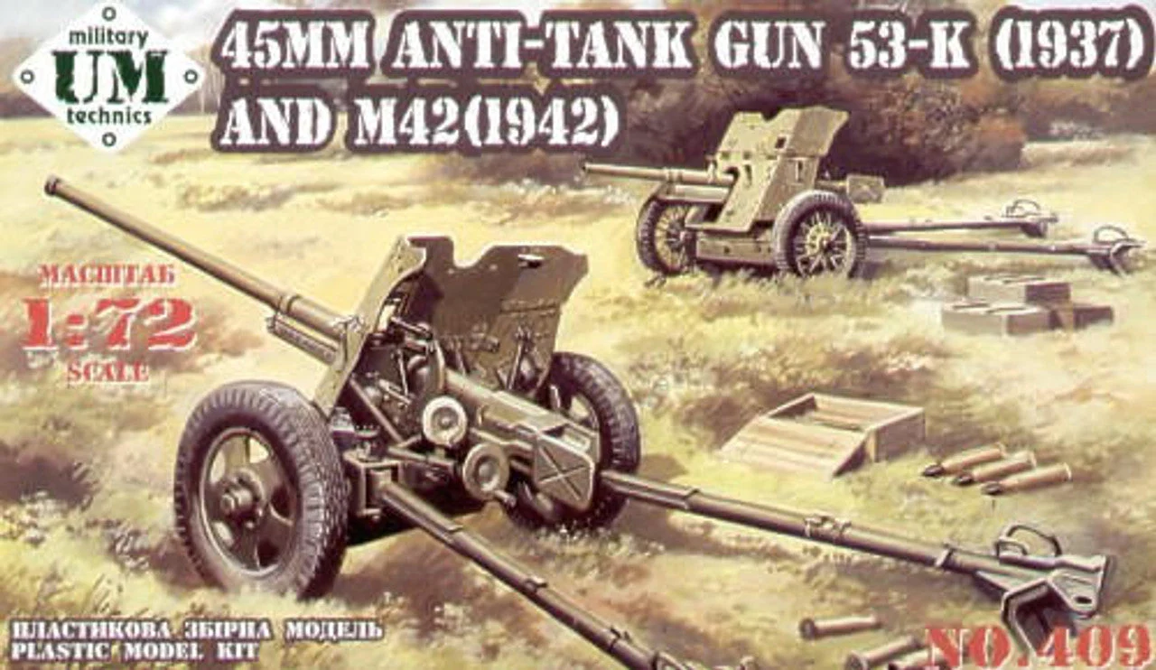 Uni Model 1/72 Uni Model 45mm Antitank guns 53-K (1937) and M42 (1942)